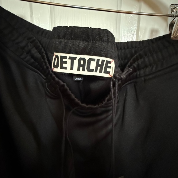 Detache Labs Men Dazed and Confused Black/White Drawstring Track Pants SZ 29 - Picture 4 of 13